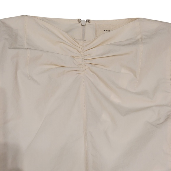 WNDERKAMMER Shirring Slit Blouse Size Medium Cream Korean Designer NWT NEW $270 - Picture 4 of 10
